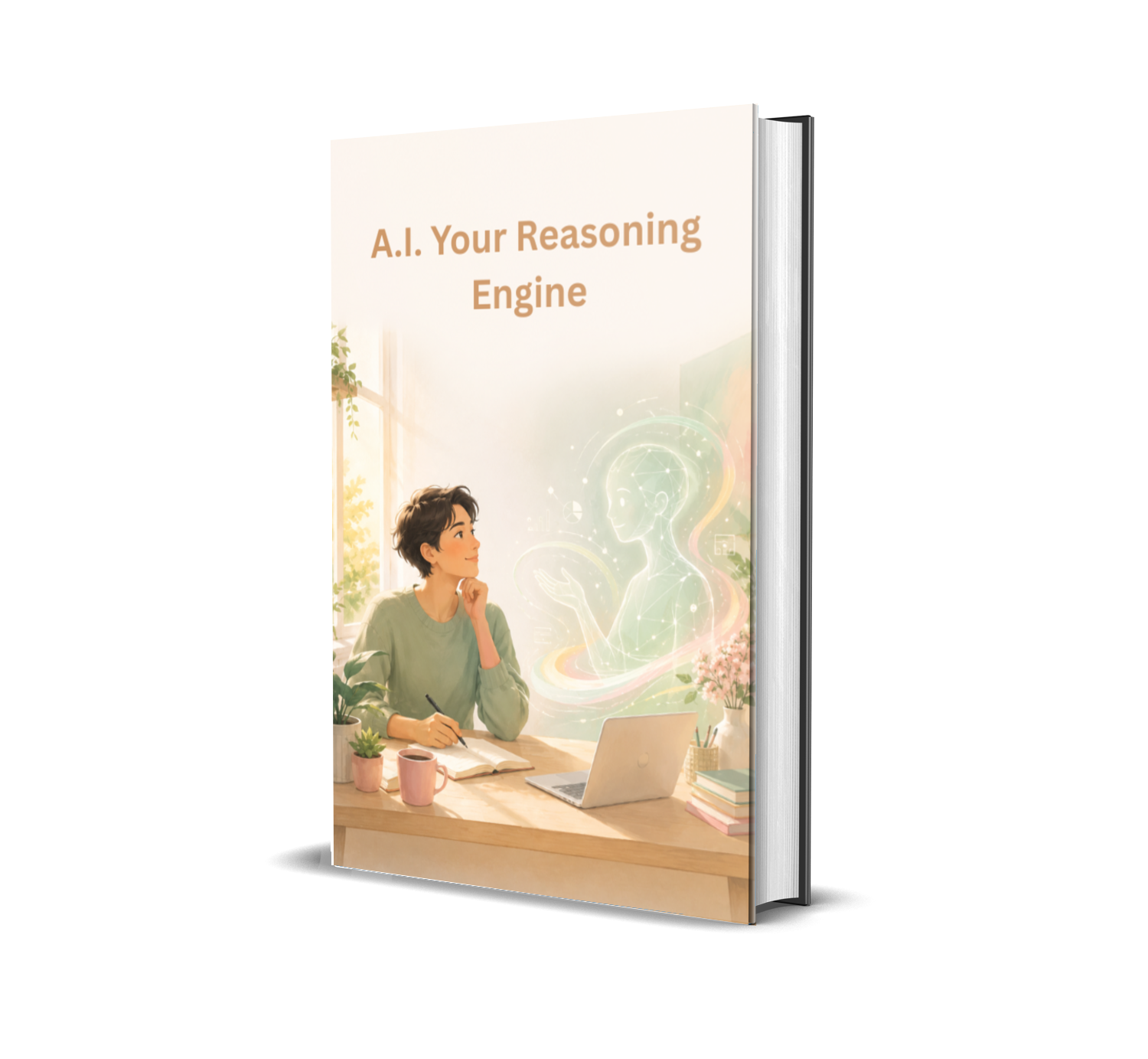 A.I. Your Reasoning Engine book cover â warm spring design, human and AI collaborating